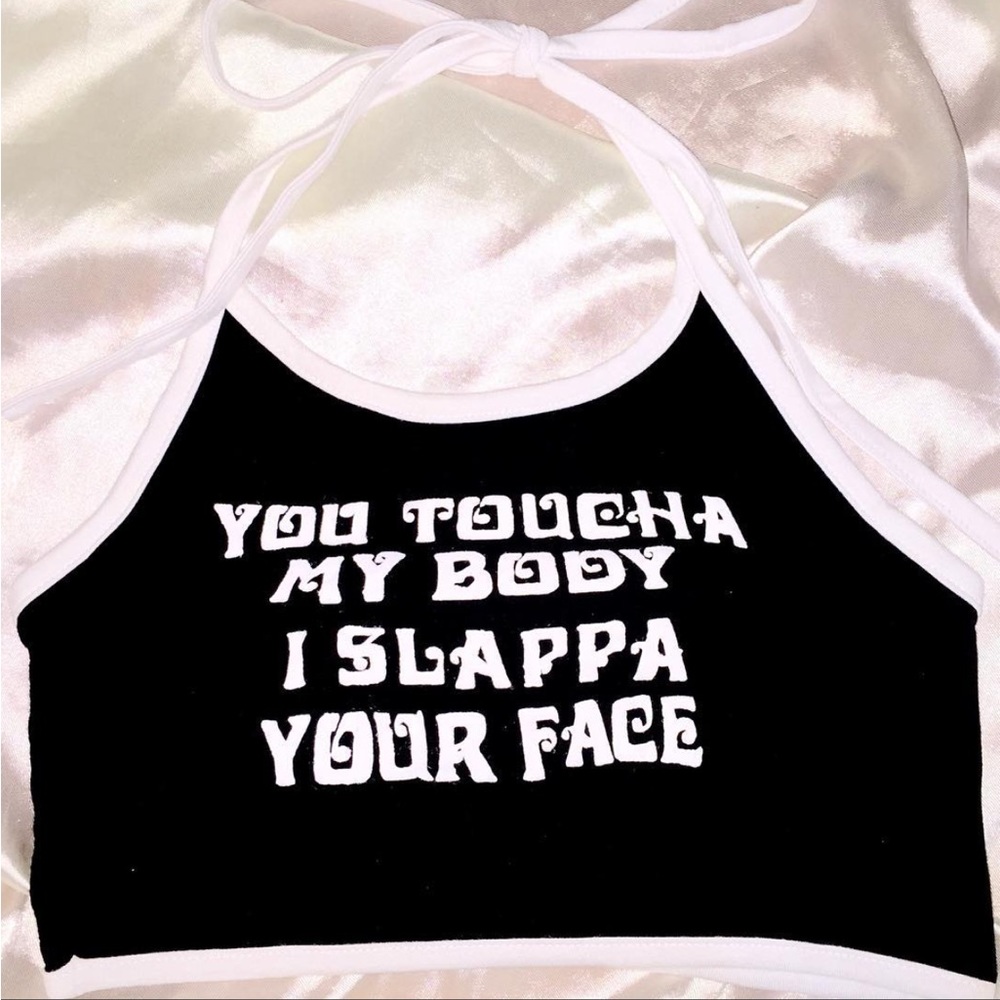 vintage (2016 lol) omighty halter neck crop top